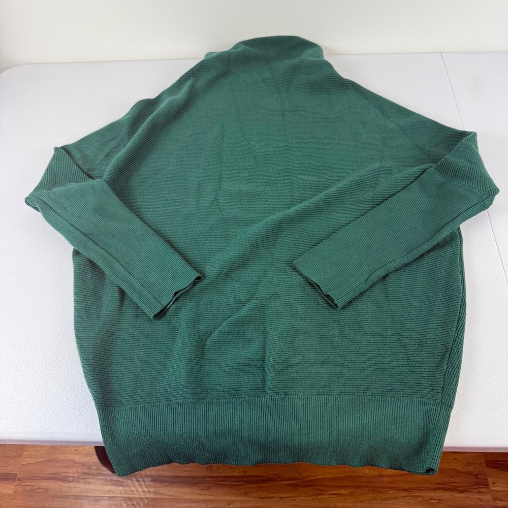 Bluivy Womens Forest Green Ribbed Oversized Turtleneck Sweater W00222 M/L NEW